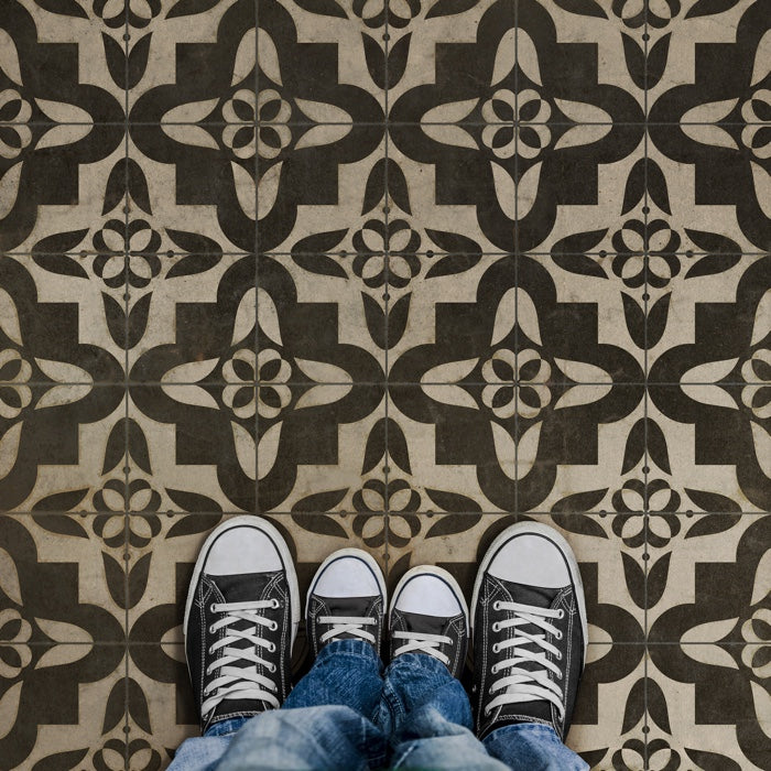 Black And White Pattern Vinyl Floor Cloth