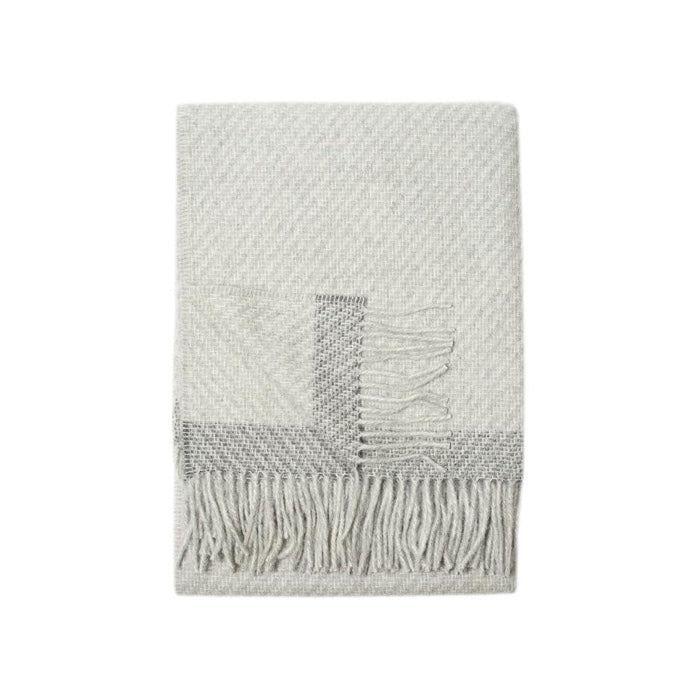 Kilarney Alpaca Wool Throw (Light Grey/Charcoal Stripe)