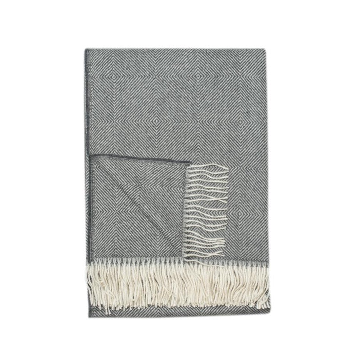 Sherbrooke Baby Alpaca Throw (Lava, Ivory Diamond Square Design)