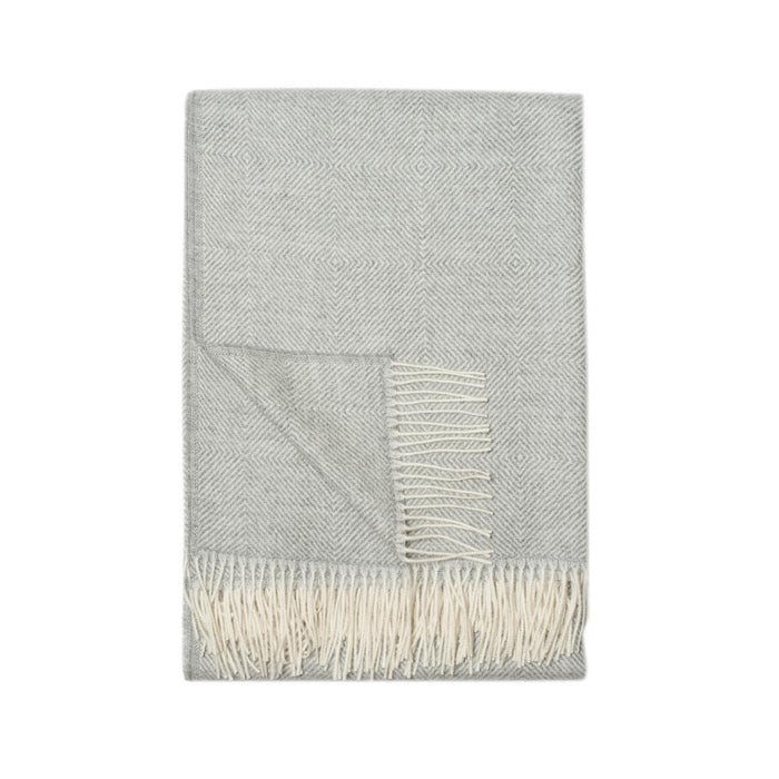 Sherbrooke Baby Alpaca Throw (Stone, Ivory Diamond Square Design)