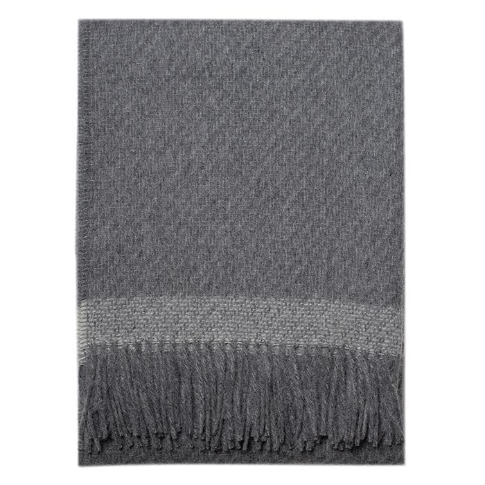Kilarney Alpaca Wool Throw (Charcoal/Light Grey Stripe)