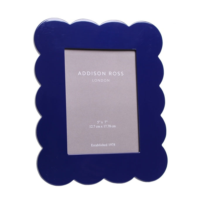 Addison Ross Navy Blue Scalloped Lacquer Picture Frame (5x7)