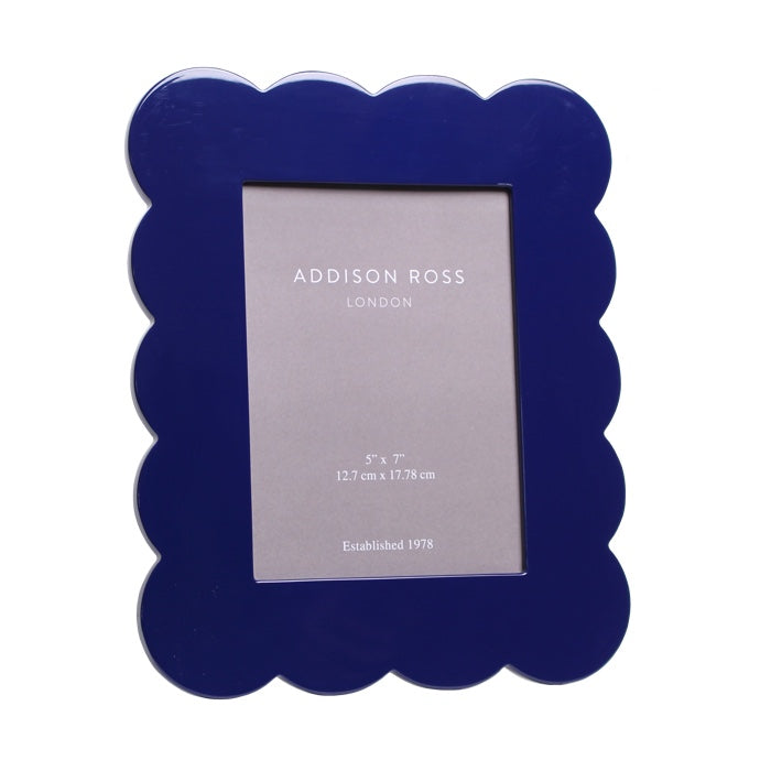 Addison Ross Navy Scalloped Lacquer Picture Frame (5x7)