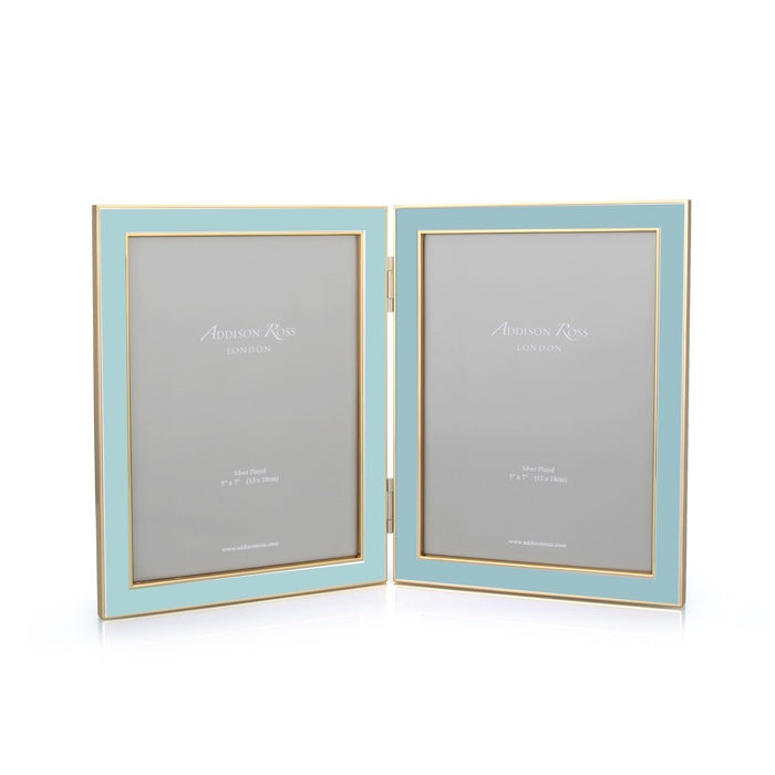 Addison Ross Double Enamel Picture Frame (Powder Blue) (5x7)