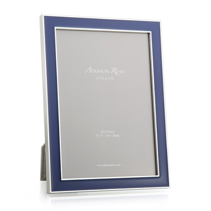 Addison Ross Navy Blue Enamel & Silver Frame