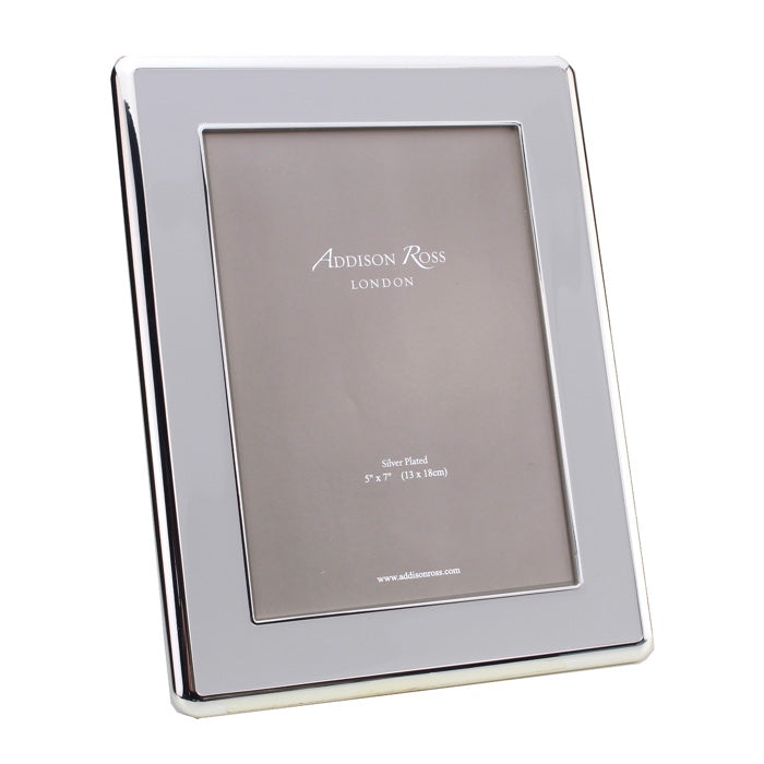 4x6 White Enamel Silver Plated Picture Frame