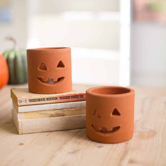 Small Terracotta Jack-o-lantern Set/6