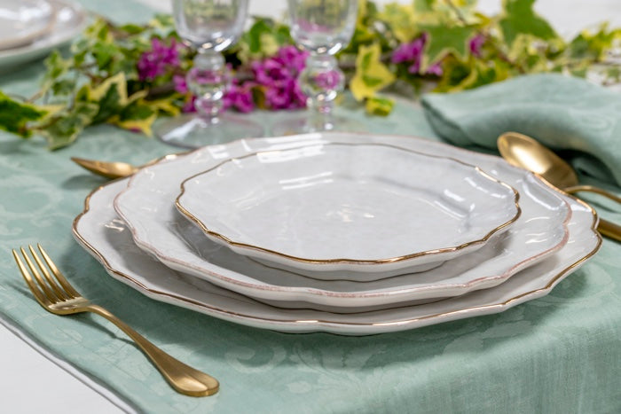 Casafina Impressions Glazed Stoneware Dinnerware (White/Gold)