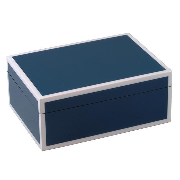 Lacquer Medium Box (Navy Blue with White)