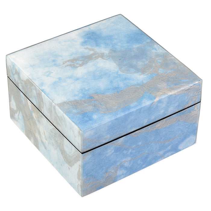 Lacquer Small Square Box (Cool Spring Paper Inlay)