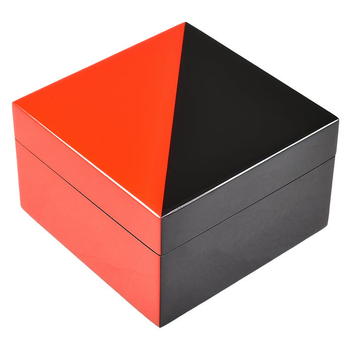 Lacquer Small Square Box (Red and Black)