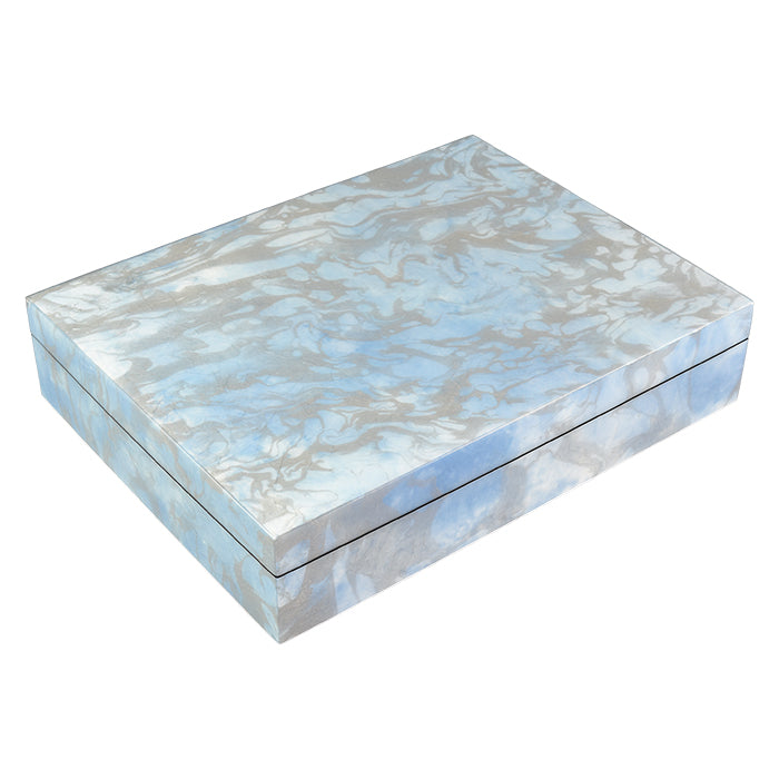 Lacquer Long Stationery Box (Cool Spring Paper Inlay)