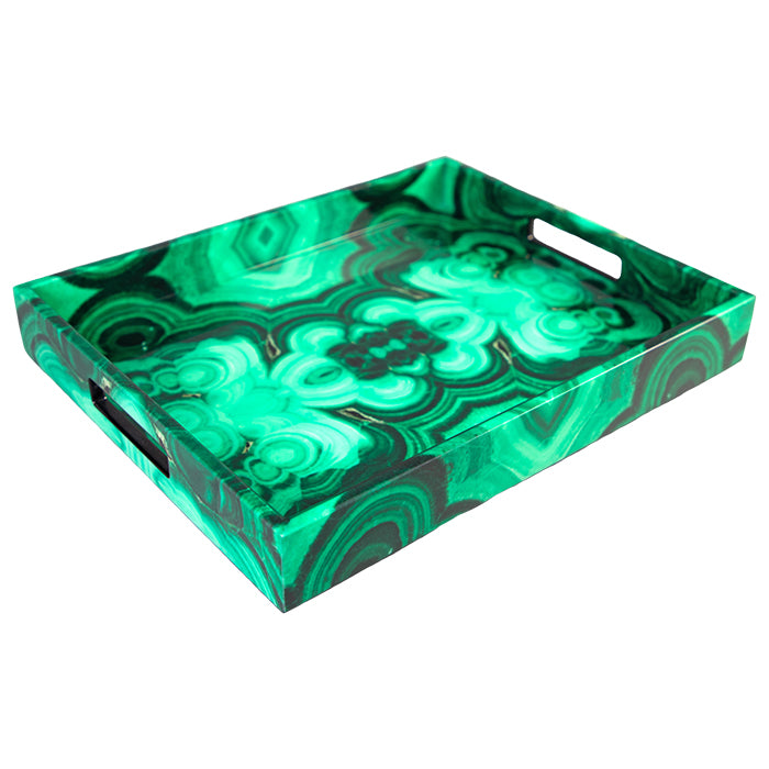 Lacquer Small Rectangle Tray (Malachite)
