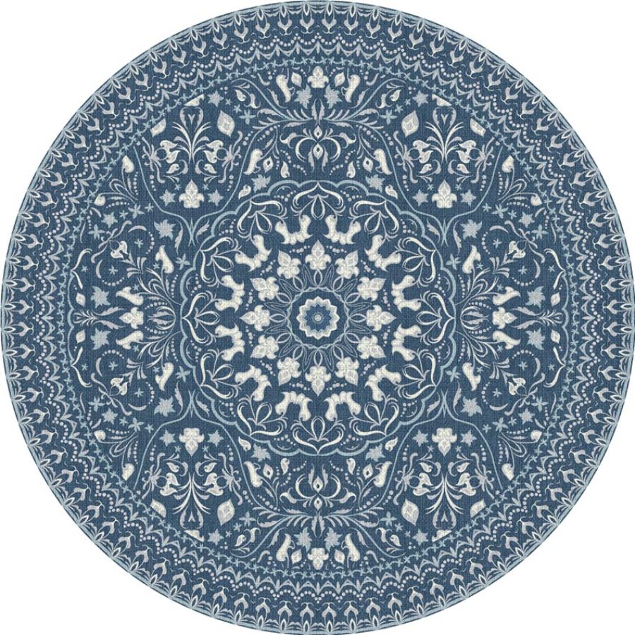 Adama Vinyl Round Rug/Mat (Mali_A)