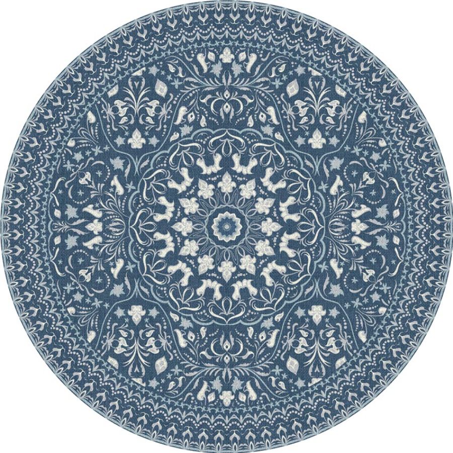 Adama Vinyl Round Rug/Mat (Mali_A)