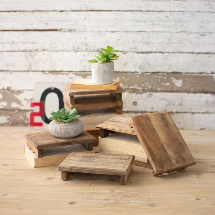Repurposed Rectangle Wooden Riser Set/6