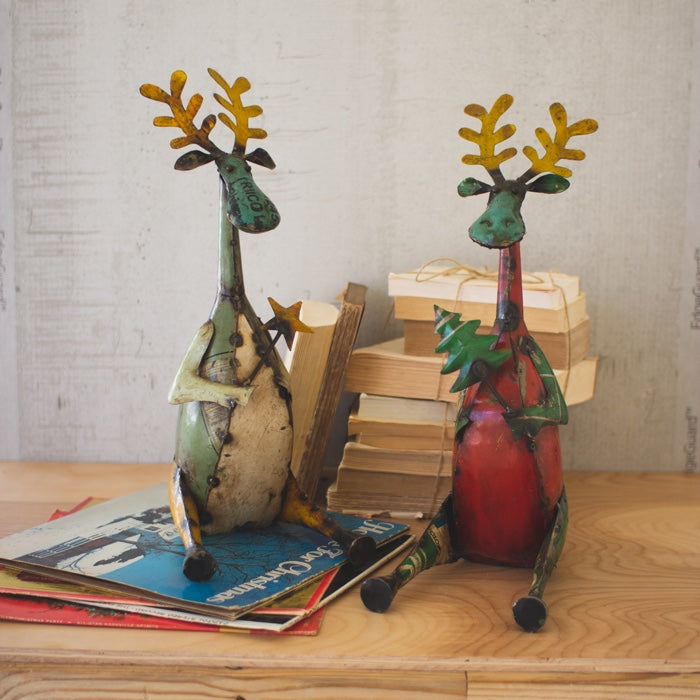 Recycled Sitting Iron Moose Set/2
