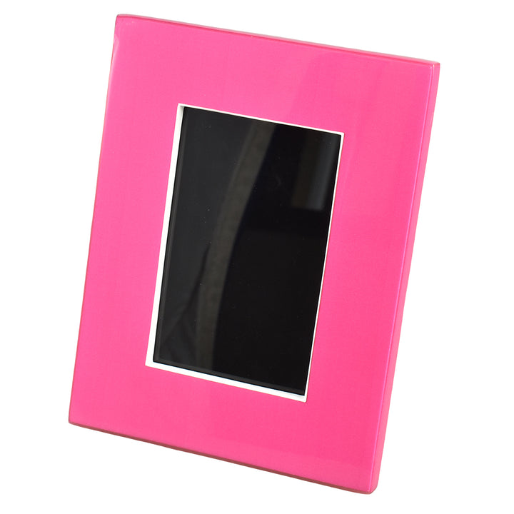 Lacquer Picture Frames (Hot Pink Fabric Inlay)