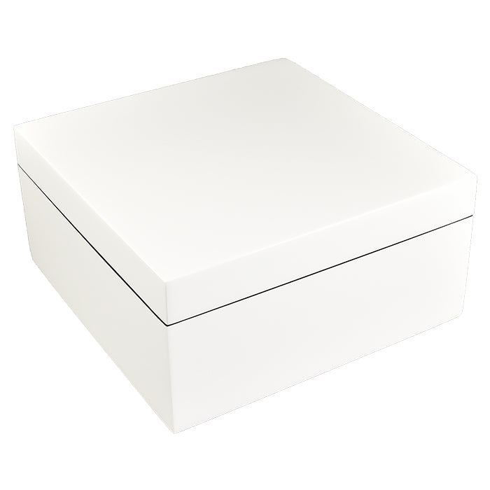 Lacquer Square Hinged Box 10x10 (White)