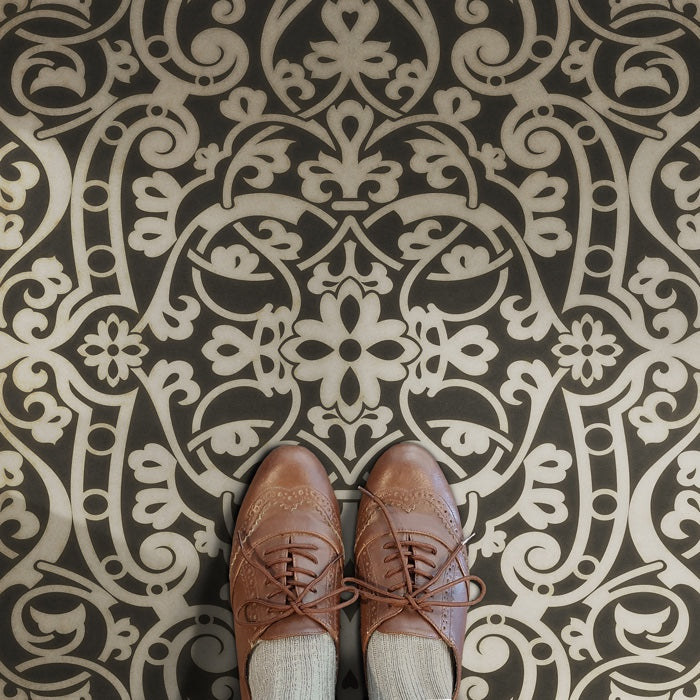 Vintage Vinyl Floorcloth Mats (Pattern 77 Beethoven) Hudson & Vine