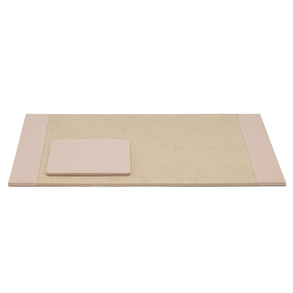 Asby Dusty Rose Full-Grain Leather Desk Blotter Set