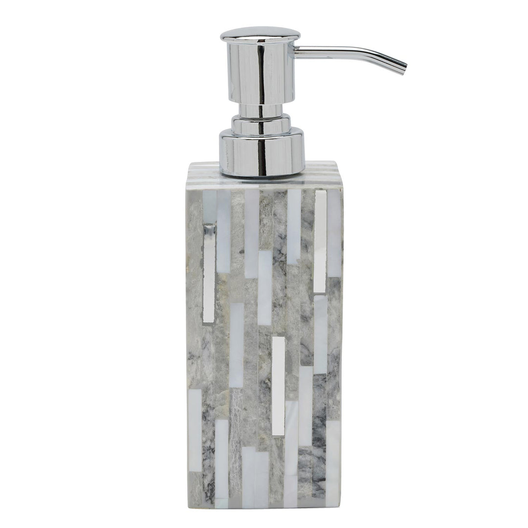 Cortona Clamstone Soap Dispenser (Gray Shell/Silver)