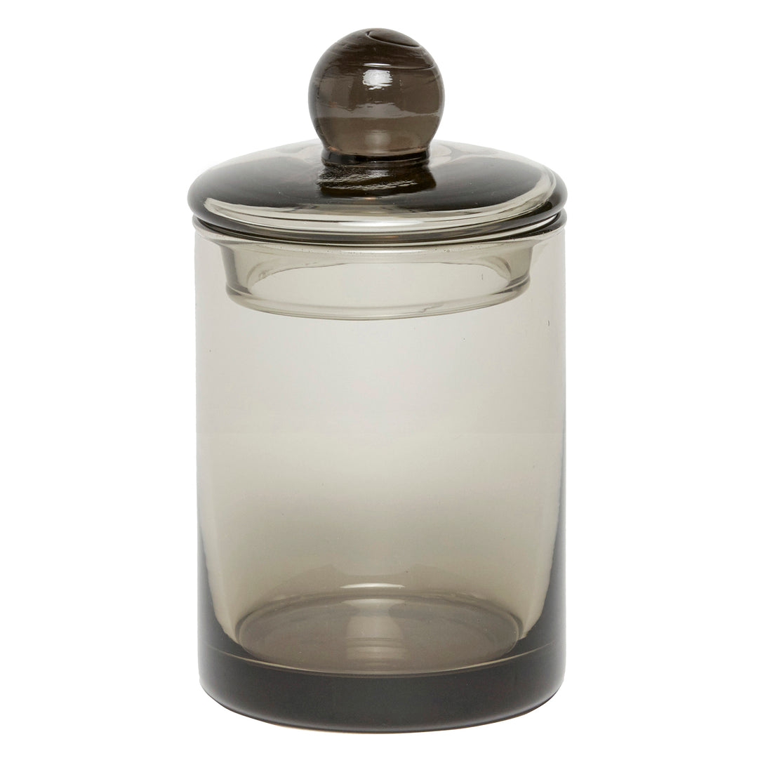 Darby Handblown Glass Small Canister (Smoke)