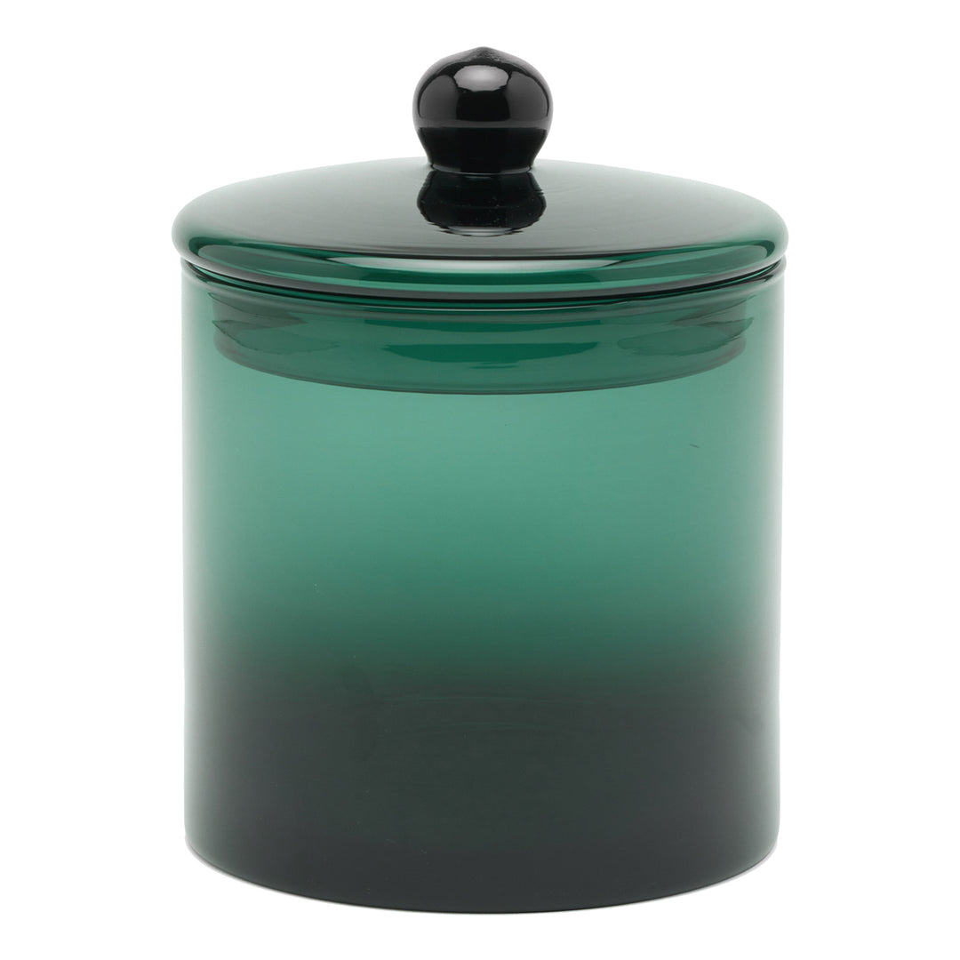 Darby Handblown Glass Large Canister (Smokey Green)
