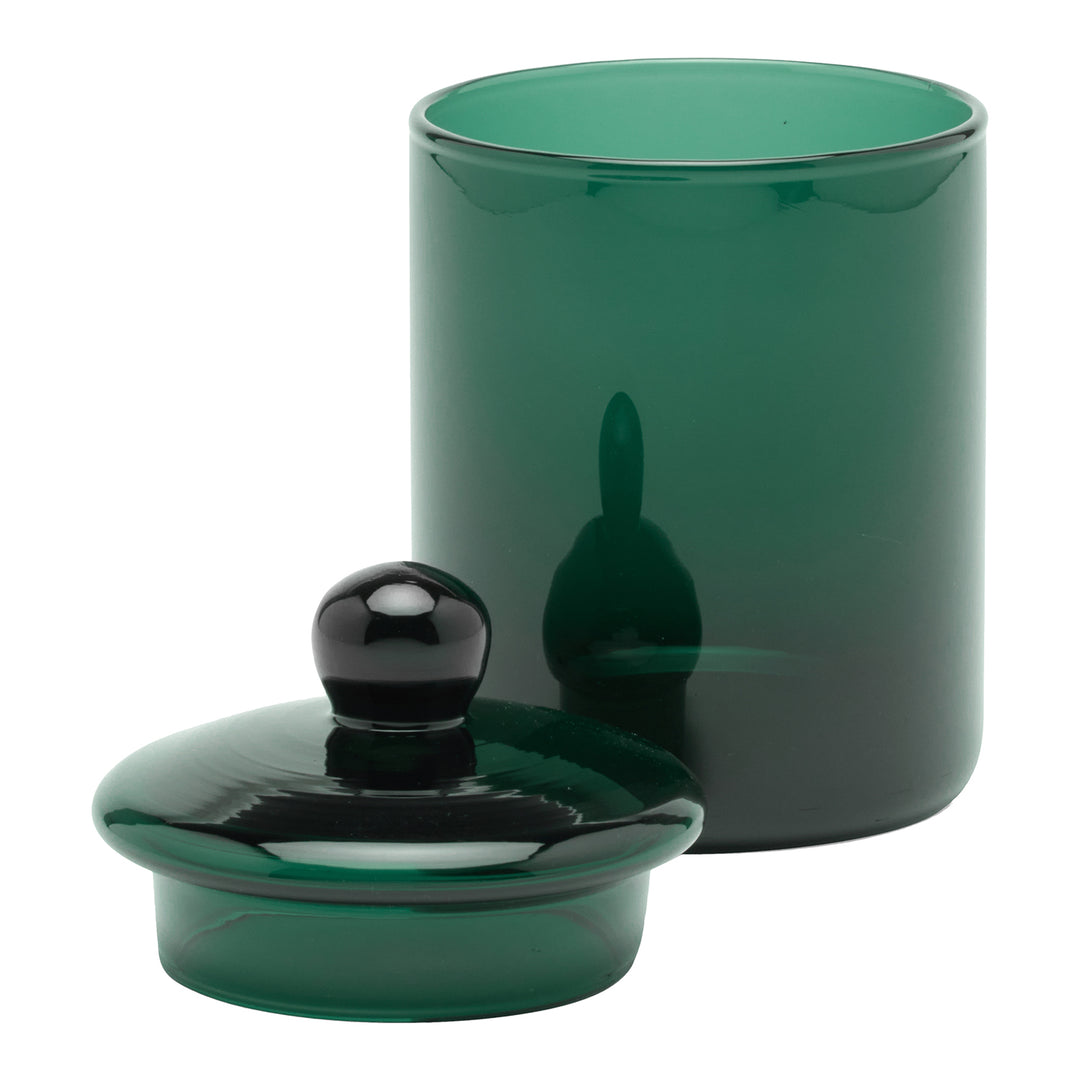 Darby Handblown Glass Medium Canister (Smokey Green)