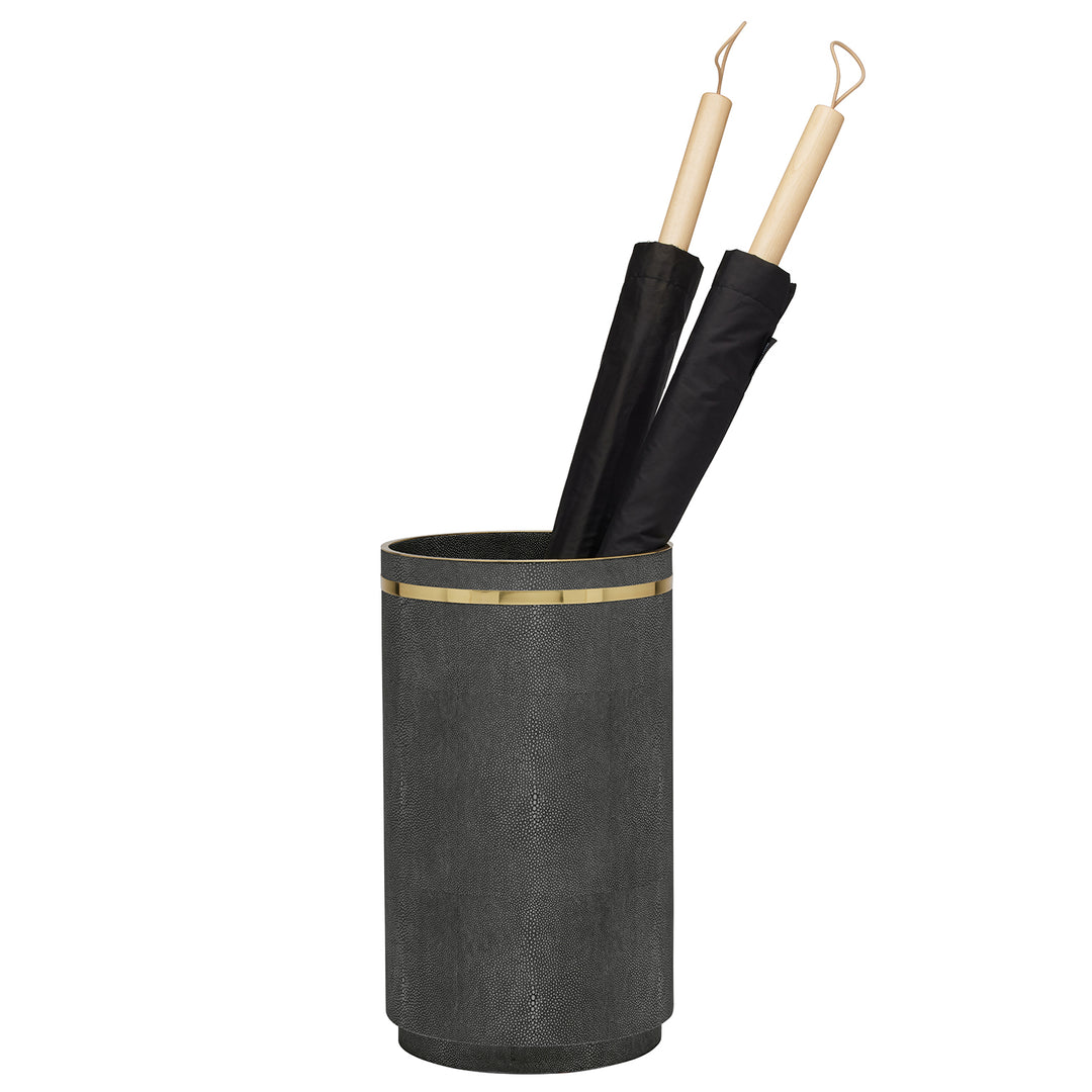 Dorval Faux Shagreen Umbrella Stand (Cool Gray)