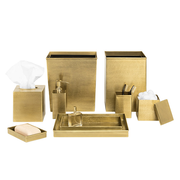 Elgin Antique Brass Etched Bathroom Accessories – Hudson & Vine