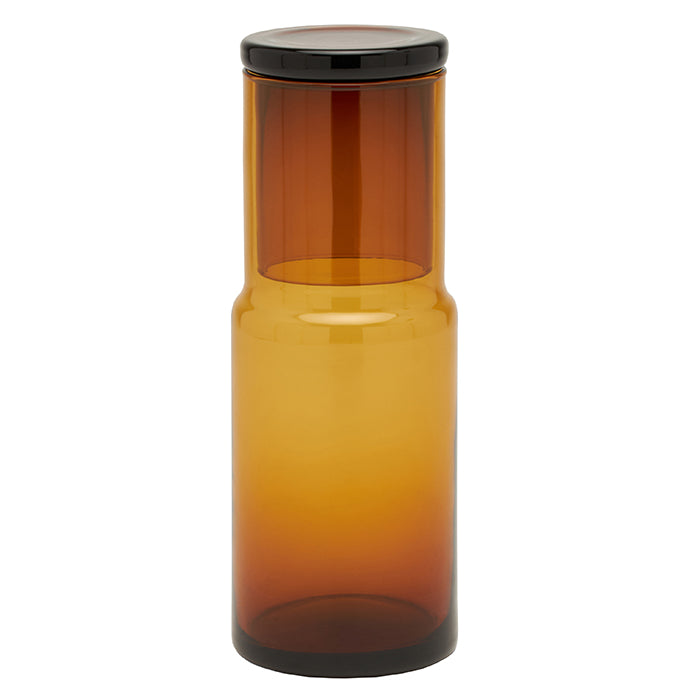 Faro Cyllinder Hand Blown Glass Carafe (Amber)