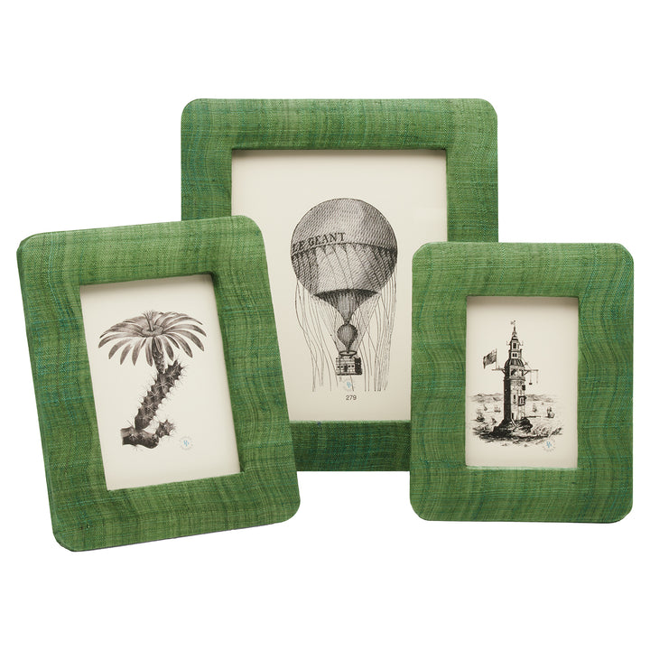 Halle Silken Abaca Picture Frames (Dark Green)