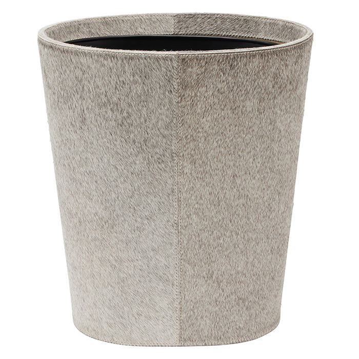 Hyde Hair-On-Hide Wastebasket Oval (Gray)