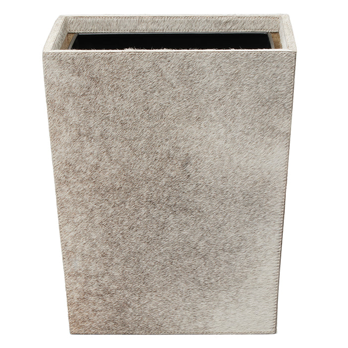 Hyde Hair-On-Hide Wastebasket Rectangle (Gray)