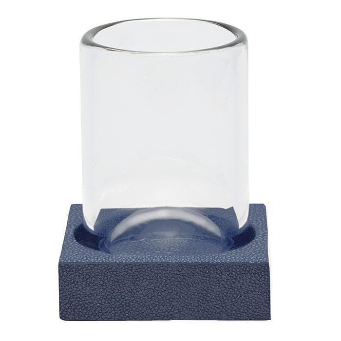 Manchester Faux Shagreen Tumbler Set/2 (Navy Blue)