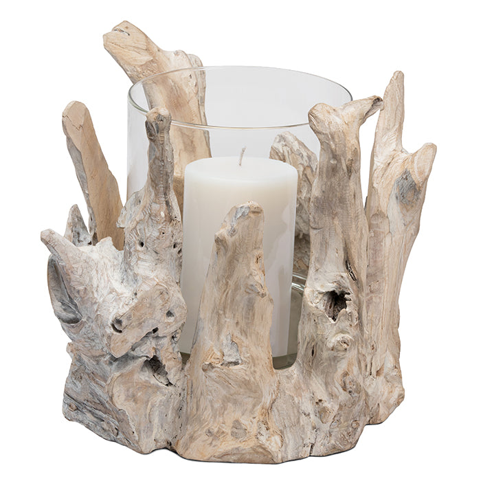 Maringa Whitewashed Driftwood Hurricane (Large)