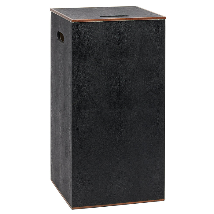 Northwich Square Faux Shagreen Hamper (Black)