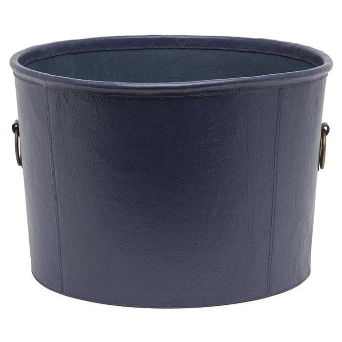 Ogden Full-Grain Leather Basket (Navy)