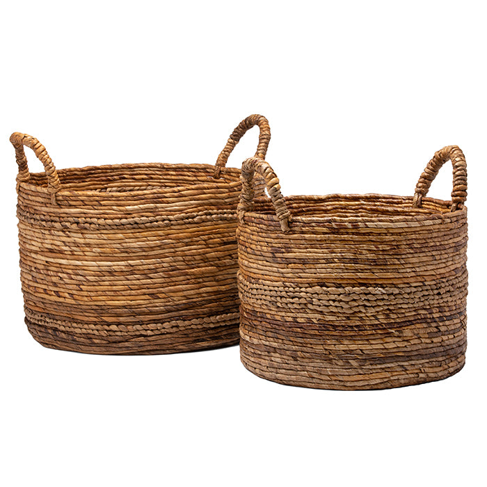 Payson Natural Banana Bark Nesting Baskets Set/2