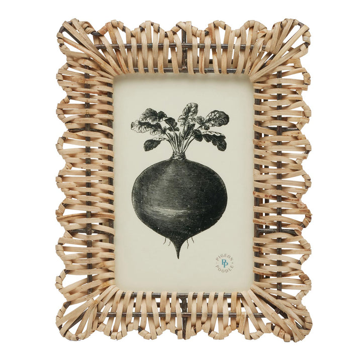 Sevona Natural Bamboo Cane/Metal Picture Frame