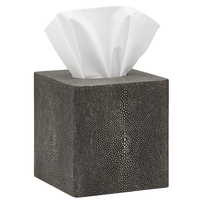 Tenby Faux Shagreen Tissue Box (Cool Gray)