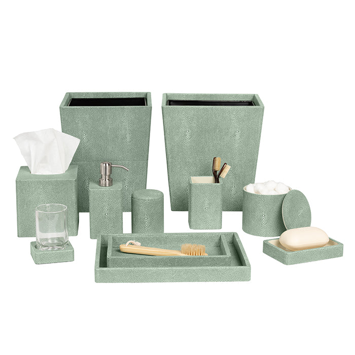 Tenby Faux Shagreen Bathroom Accessories (Sage) – Hudson & Vine