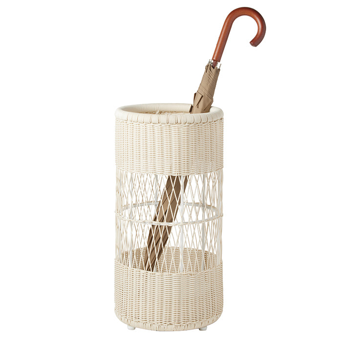 Winburg Faux Rattan Umbrella Stand (White)