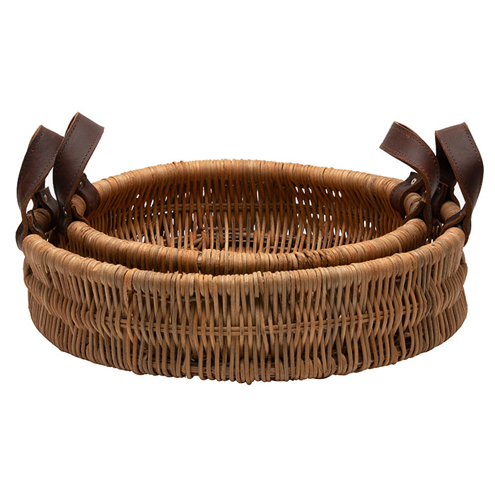 Yakima Natural Wicker Round Baskets Set/2