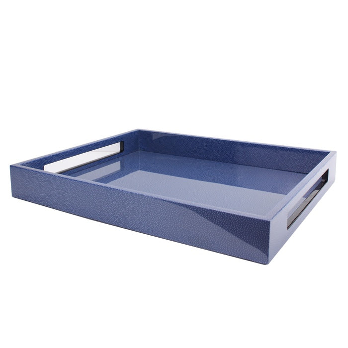 Addison Ross Lacquered Tray (Blue Shagreen) 16x14