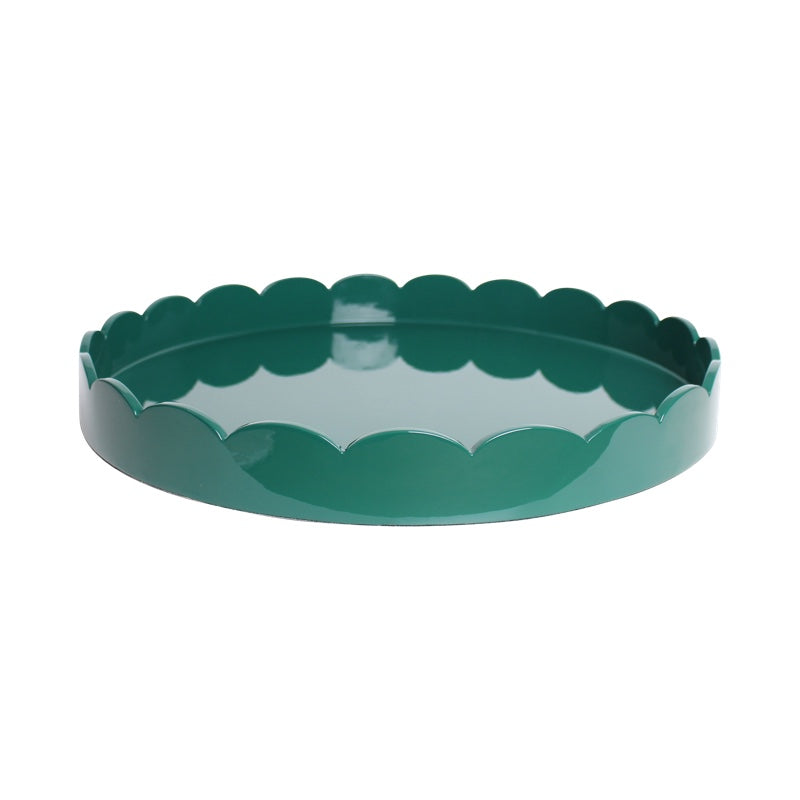 Addison Ross Round Large Lacquered Scallop Tray (British Racing Green) 20"
