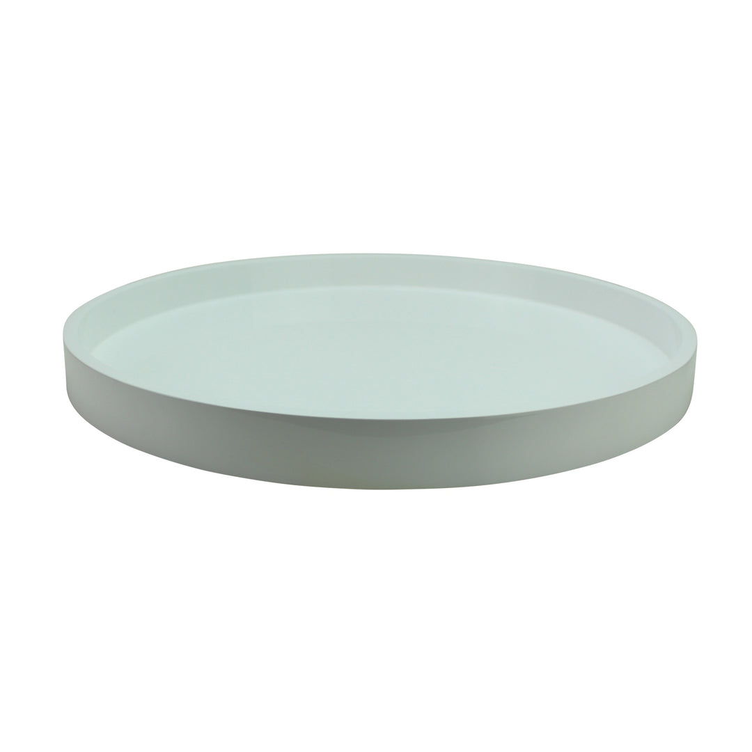Addison Ross Lacquer Round Tray (White) 16"