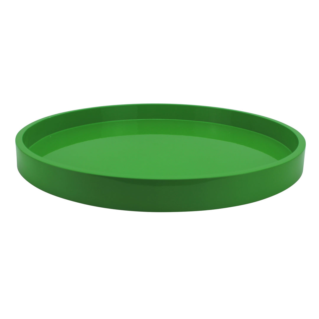 Addison Ross Lacquer Round Tray (Green Leaf) 16"
