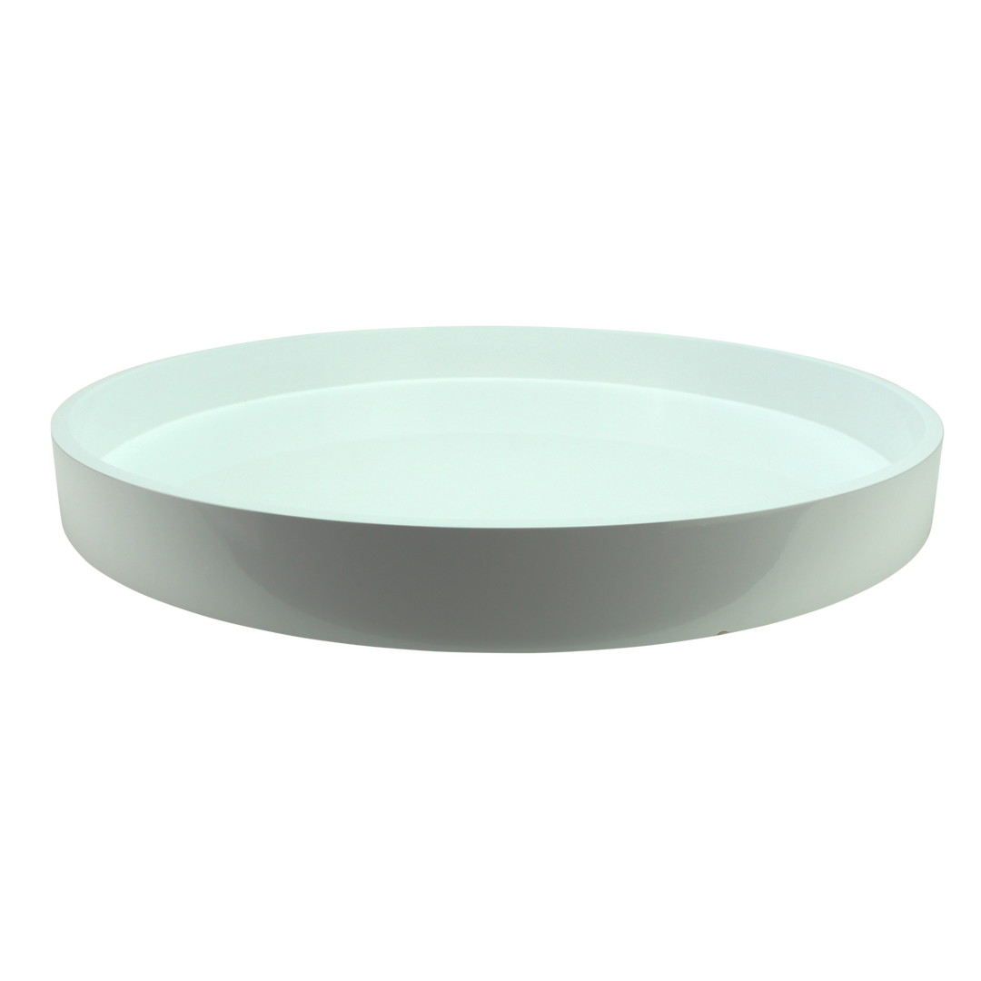 Addison Ross Lacquer Round Tray (White) 20"